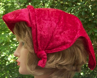 Red Velour Bandana Hat